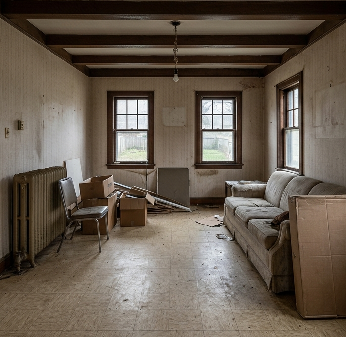Raw unrenovated living room space in Mumbai